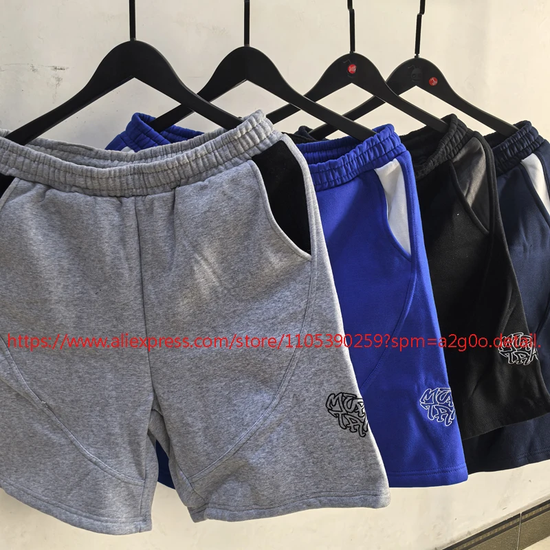 

Real Photo Mertre Sports Shorts Retro Classic Fashion Embroidered Logo Splicing New Color Drawstring Casual Shorts