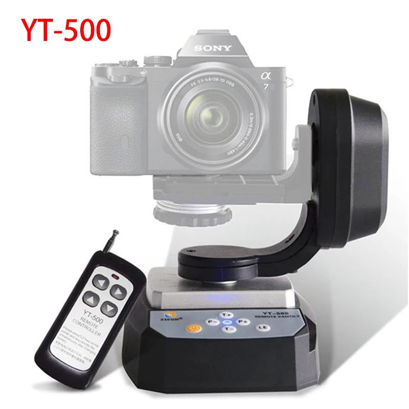 ZIFON YT-500 Remote Control Pan Tilt Auto Motorized Rotating Video Tripod Head Stabilizer for Smartphone Tripod Heads
