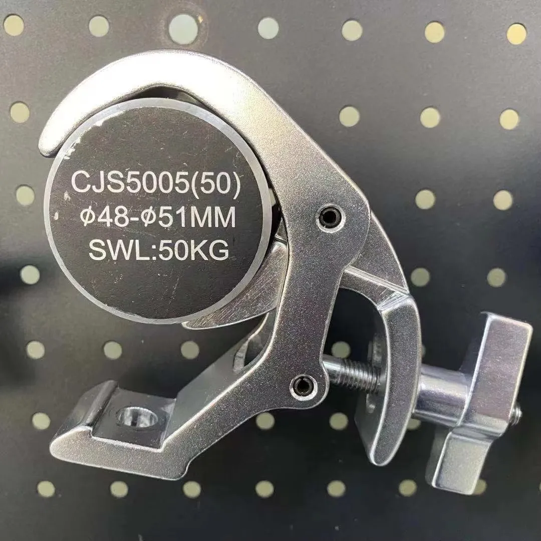 10-Count Quick Rig Clamp Aluminum Lighting Hook for 2 Inch Truss Load up to 500kg Suitable for Moving Head LED Spot Beam Lights
