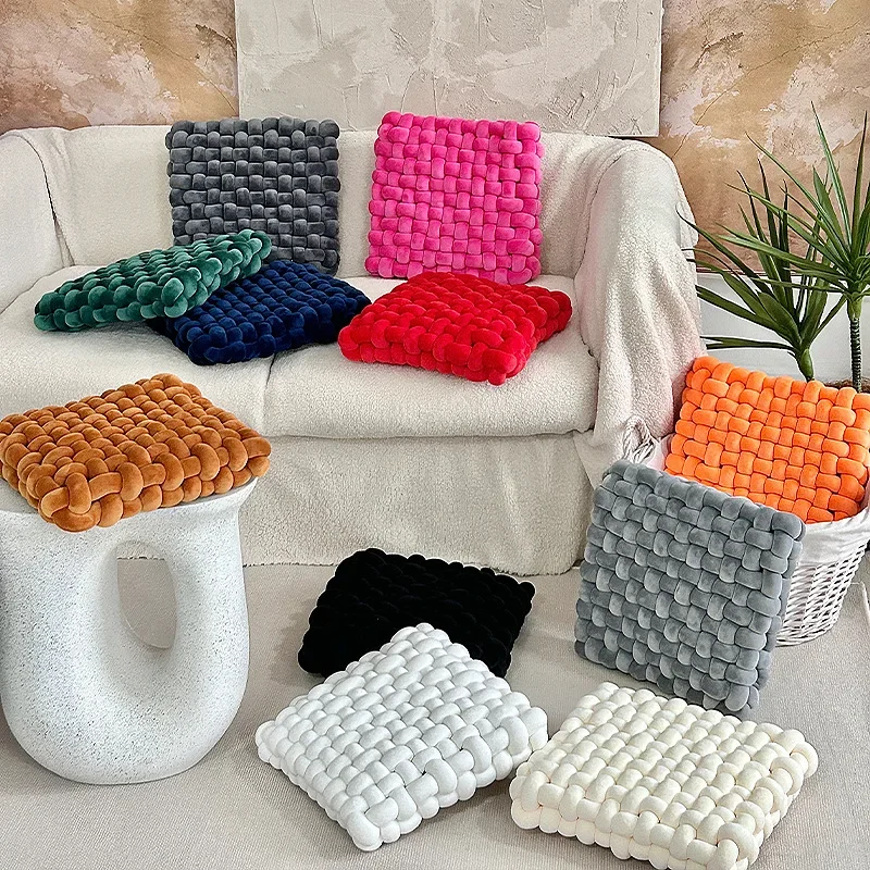 Aesthetic Knot Plush Cushion Nordic Sleeping Stuffed Pillow Sofa Decorative Pillow Office Chair Windowsill Fllor Weaven Cushion