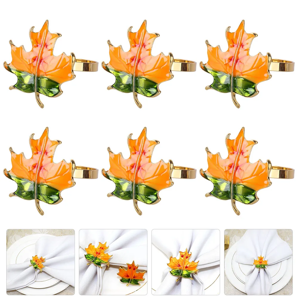 

6 Pcs Napkin Ring Holder Rings for Table Christmas Decoration Napkins Tissue Holders Serviette Buckles Party Supplies