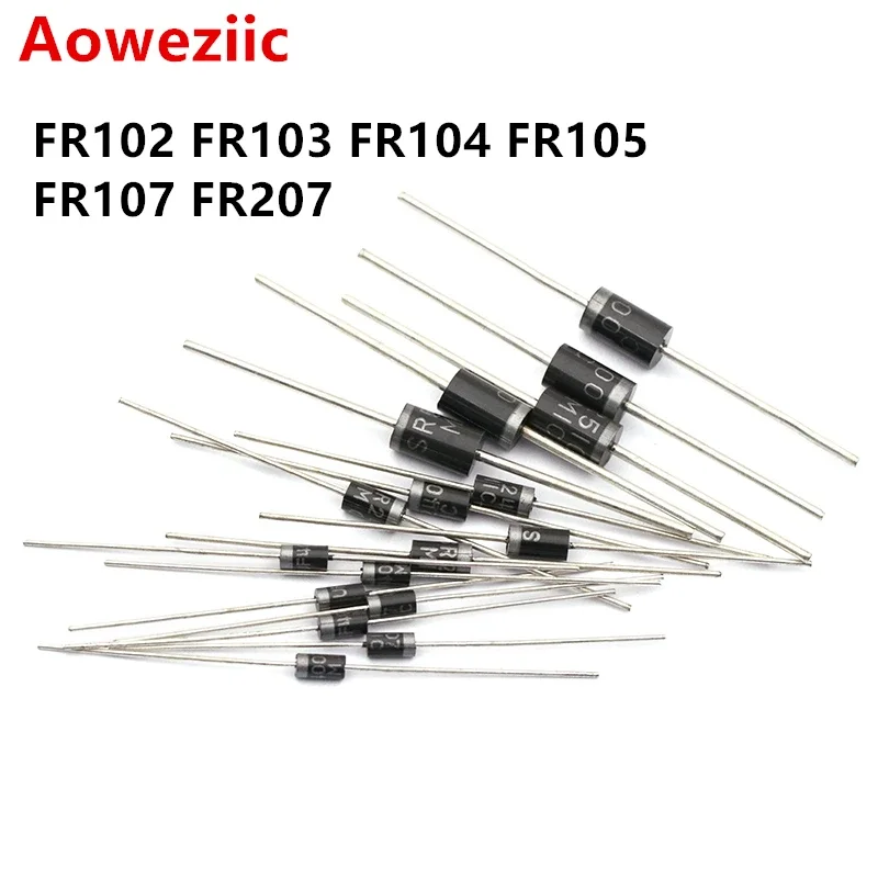 50PCS FR102 103 104 105 107 207 MIC DO-41 fast recovery rectifier diode 1A 200V400V1000V direct plug-in brand new genuine