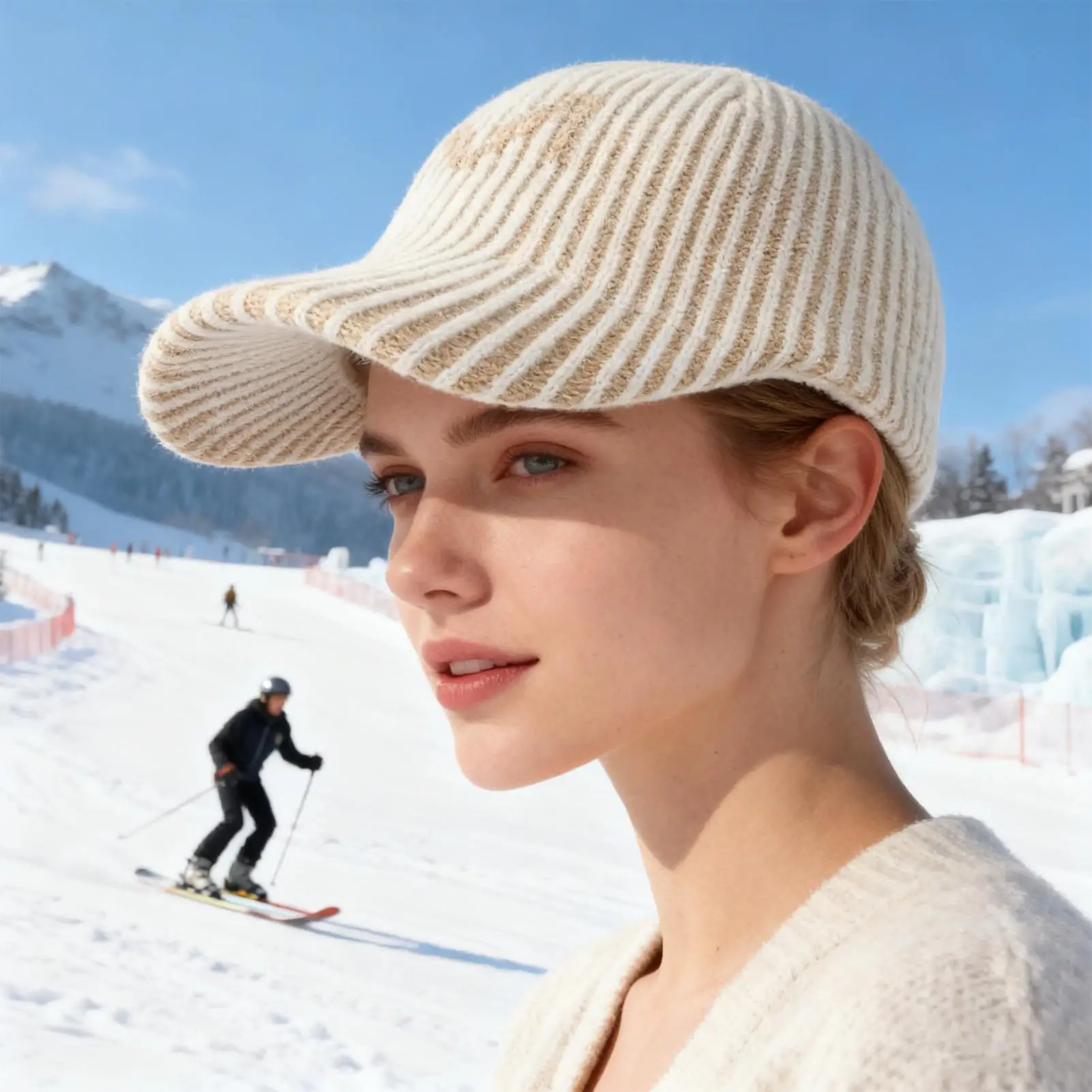 المرأة قبعة بيسبول دافئة أنيقة واسعة الصوف متماسكة المرأة قبعة بيسبول للأصدقاء المراهقين الكبار السيدات الفتيات مدرسة التنقل ركوب الدراجات