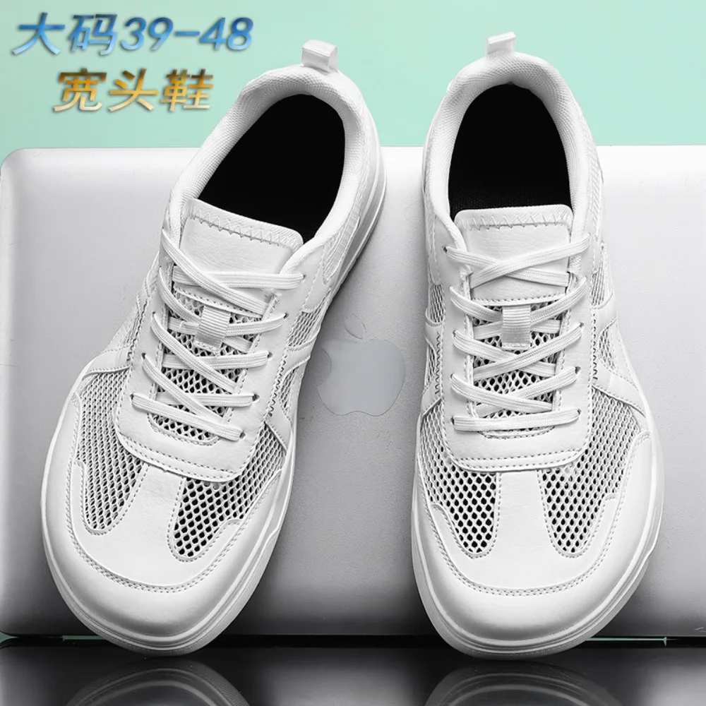 

Size 48 Fashion Casual Soles Wide Toe Shoes Comfortable Barefoot Shoes Minimalist Men Running Sneakers Mesh Breathable Sport