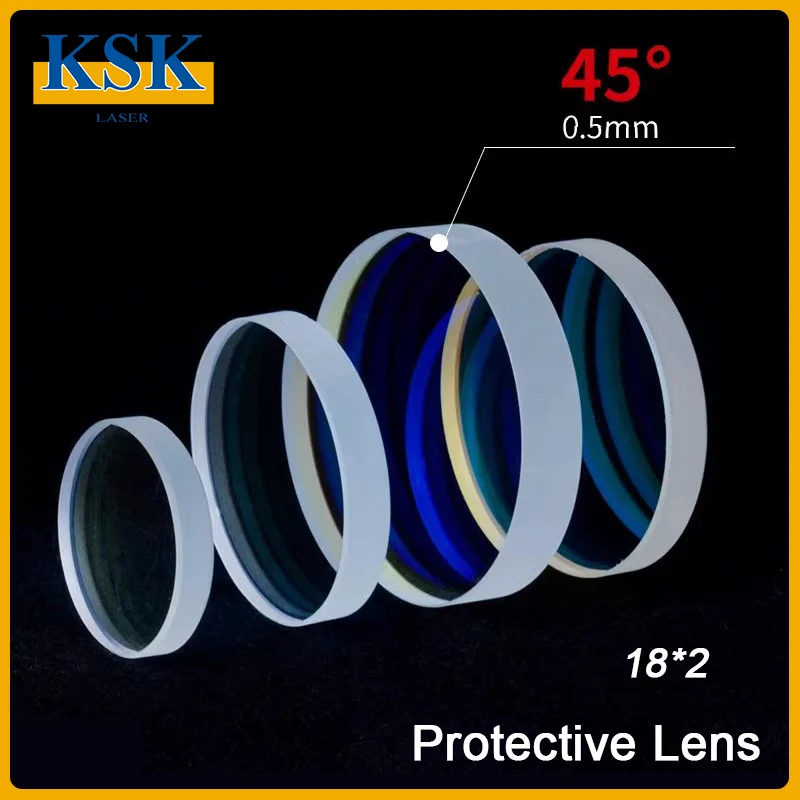 KSK 50PCS/lot Protective Lenses 18*2 1064nm Protection Windows Optical Lens Fused Silica For Raytools WSX Precitec Laser Head
