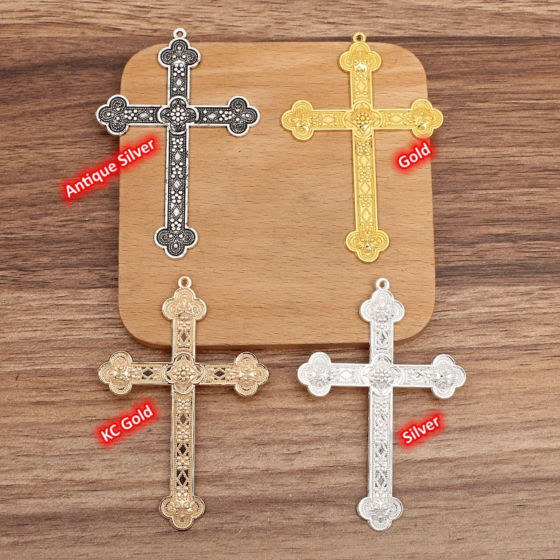 BoYuTe 53*79mm Carved Cross Pendant Findings Alloy Handmade Materials Diy Jewelry Accessories Factory Wholesale