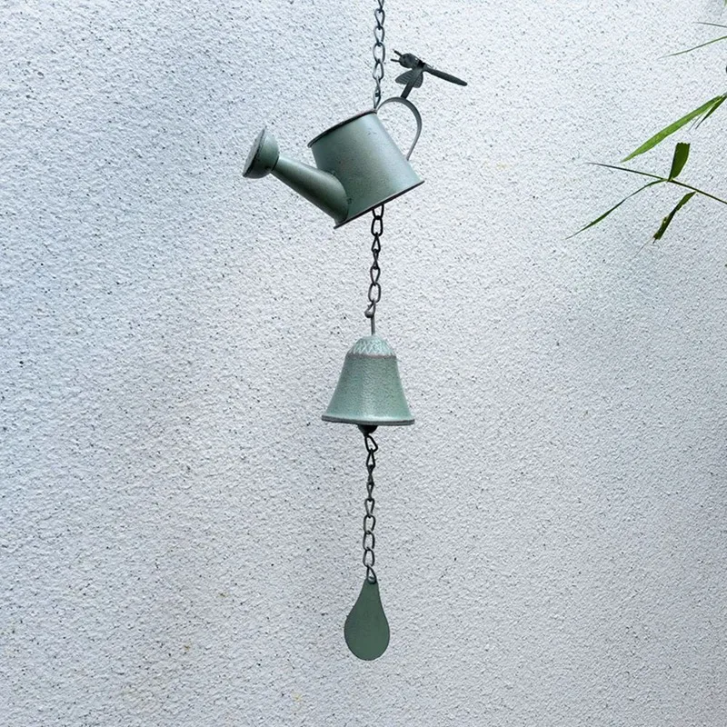 

American Retro Old Cast Iron Kettle Wind Chimes Garden Courtyard Hanging Crafts Outdoor Ornaments Decoration