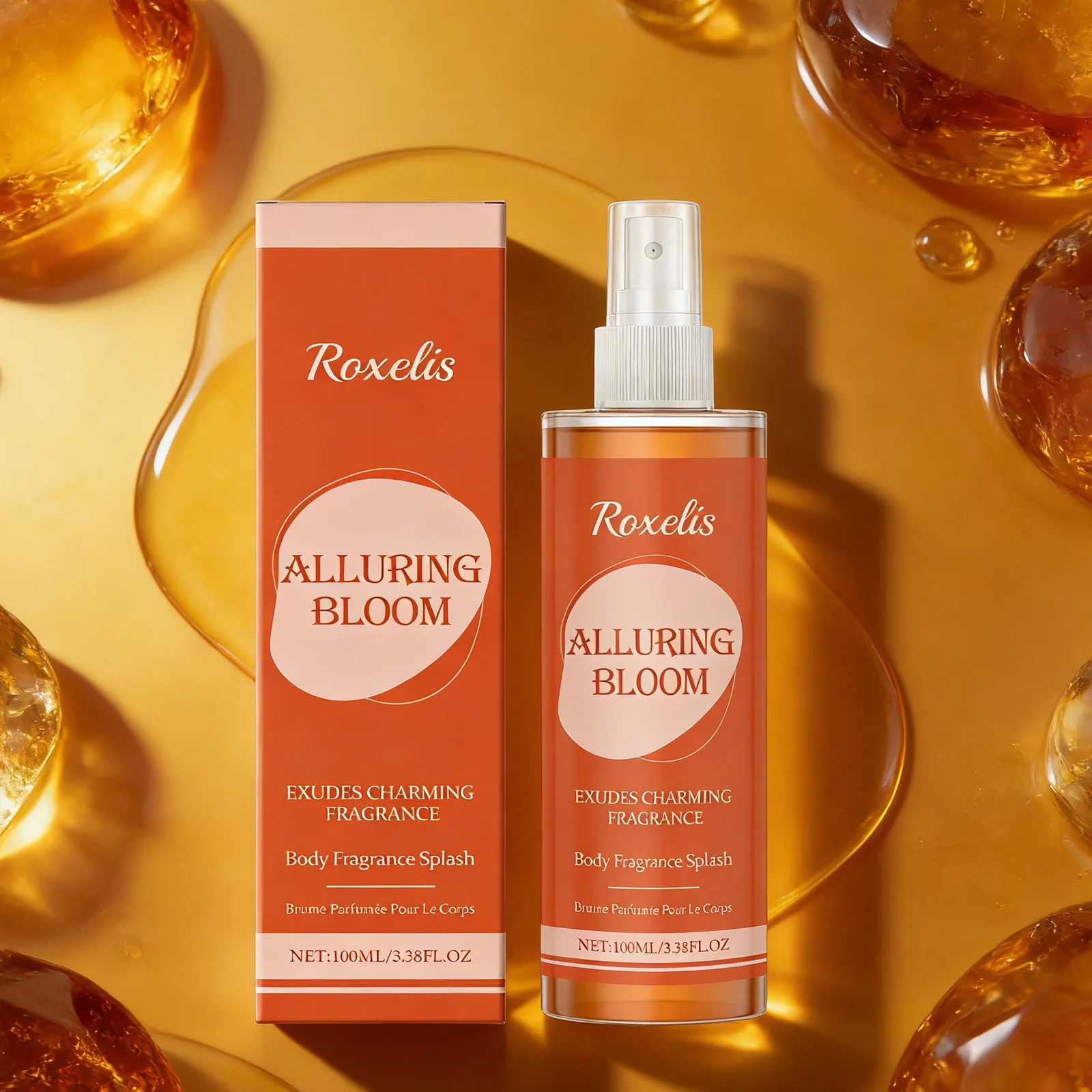 

Roxelis Amber Oriental ароматизатор для тела - стойкий легкий тонкий спрей, портативный для ежедневного использования и наружного использования