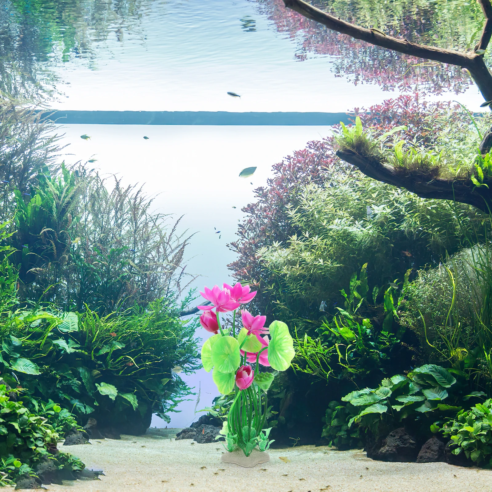 

Artificial Plastic Fish Tank Lotus Decorative Fake Lotus Aquarium Plant for Tropical Fish Tank Fake Aquarium Plants