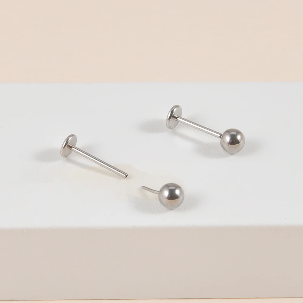 1PC Surgical Steel Insertion Rod Zircon  Labret Lip Stud Silver Color  Ear Cartilage Tragus Helix Daith Piercing Jewelry 16G