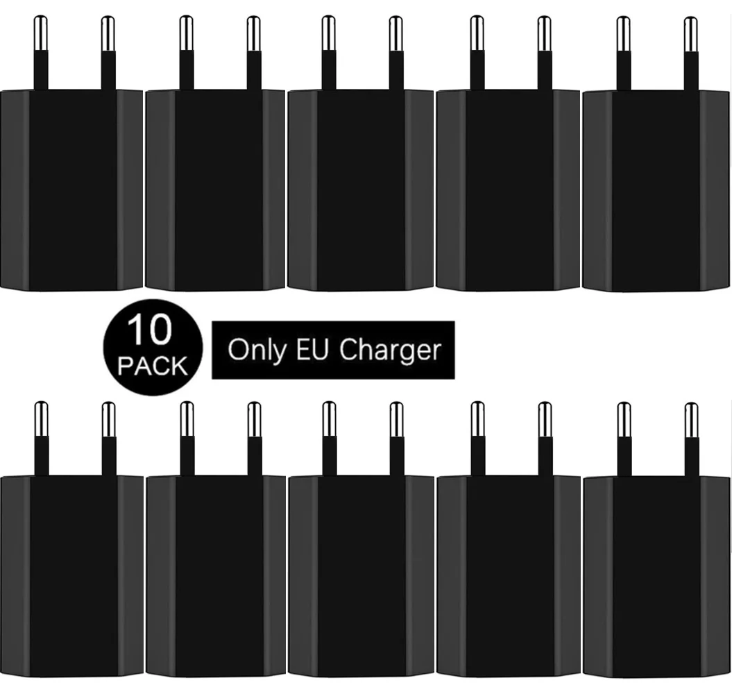 10pcs/lot Európai Unió dugasz 5V 1A Váltóáram USB töltő falra áram Adapter számára samsung számára IPhone HTC huawey xiaomi Mozgékony telefont töltő