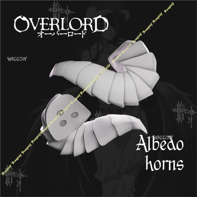 Anime Overlord Season Cosplay Albedo Costume Sexy Up Albedo Cosplay Horns Overlord White Spiral Ram Horn Halloween Carnival Wig - view 5