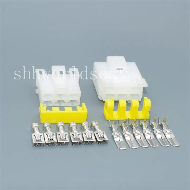 

1Set 6 Pin 7122-6060 7123-6060 6.3mm Auto Socket Electrical Wiring Cable Connector Plugs