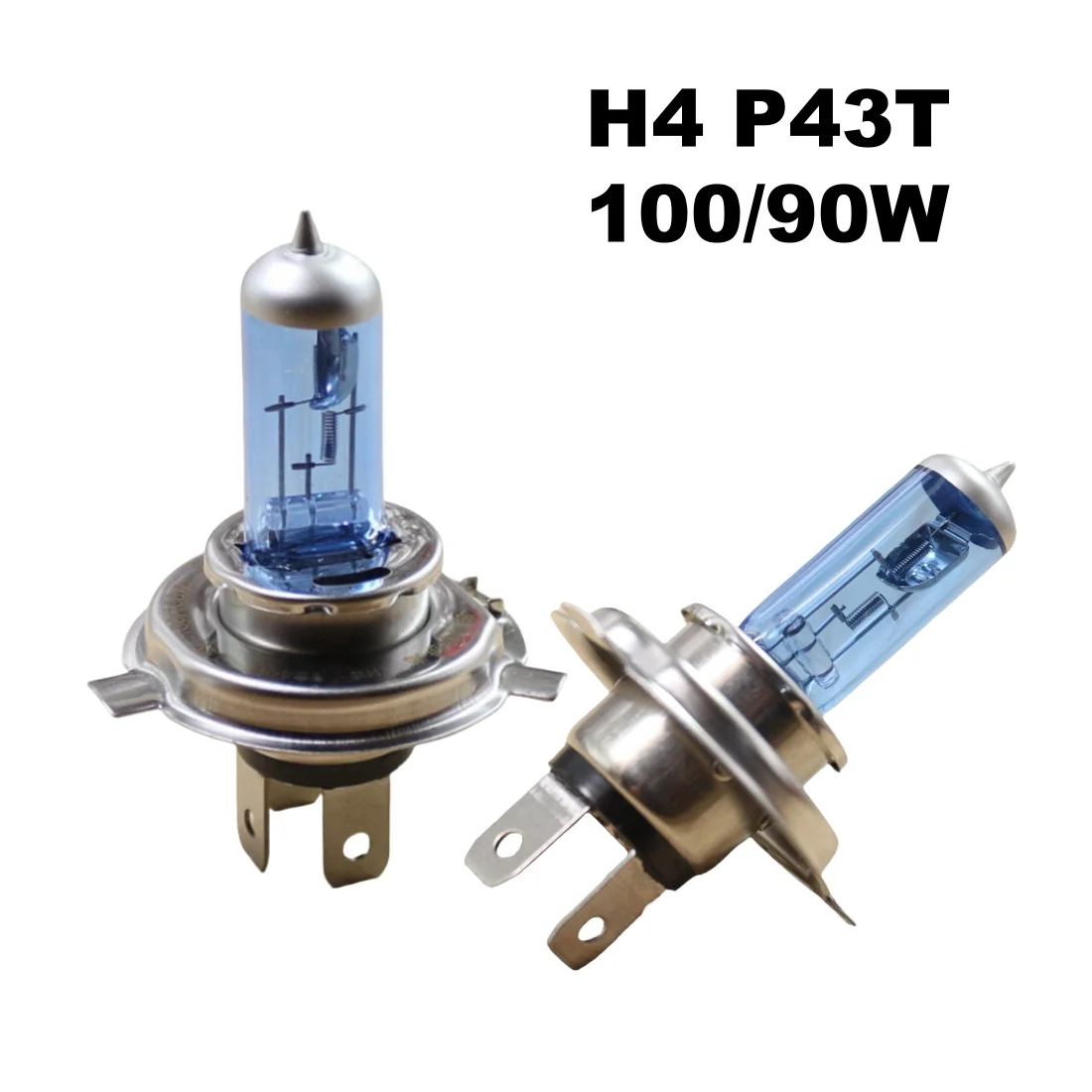 

2Pcs 12V H4 P43T 100/90W 6000K White Light Super Bright Car HOD Halogen Bulbs Auto Front Headlight Lamp External Lights for Cars