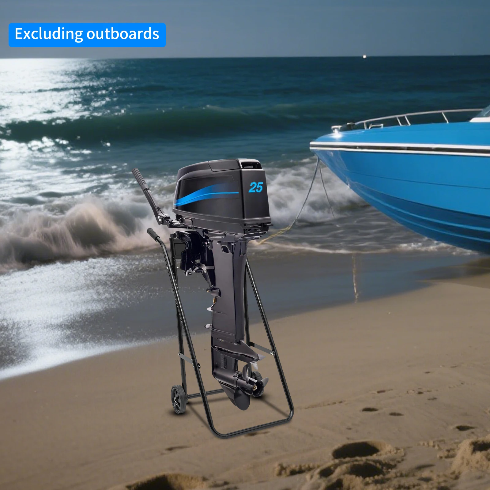 

Heavy Duty Outboard Boat Motor Stand, Multi-Purposed Portable Boat Motor Engine Trolley Trailer for Motor Storage, Maintenance