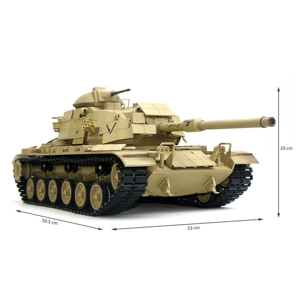 1:16 RC 탱크 아메리칸 M60a1 메인 배틀 리모컨 탱크, 사막 노란색 시뮬레이션 배틀 탱크, 전기 장난감, 어린이 선물