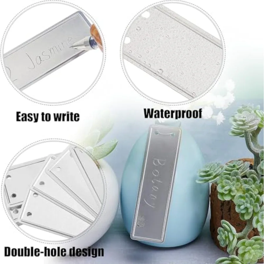 Aluminum Plant Labels - 120PCS Metal Tags with Wires for Plant Markers, Tree Tags, Outdoor Identification and Greenhouse