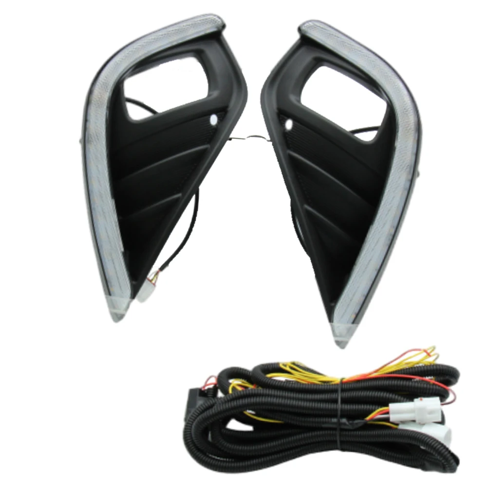 

Car Light Modification LED Bicolor Streamer Front Bumper Light Complete Set White Fit For Toyota Highlander 2020 Amber