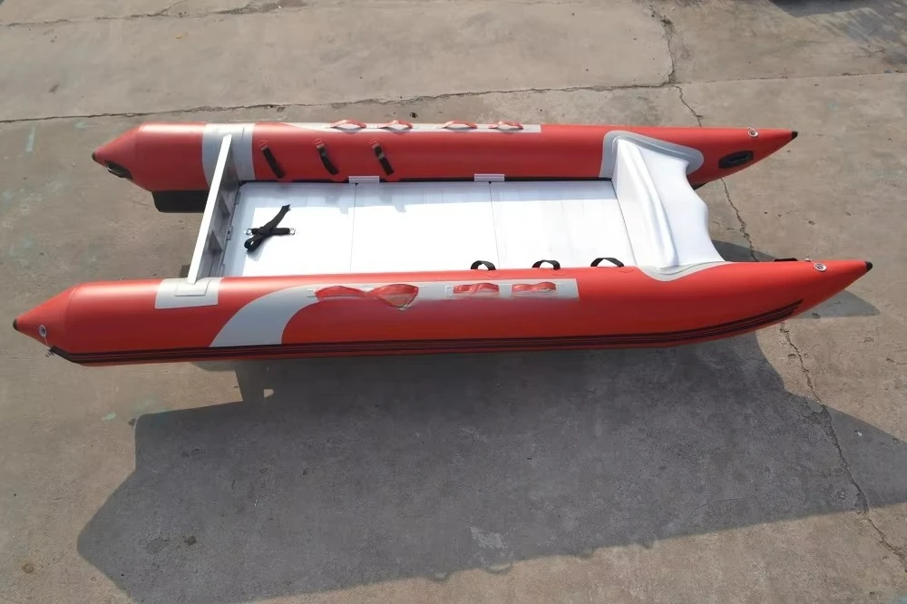 CE 1.8mm Korea Pvc or Hypalon 4.8m Sailing Inflatable Catamaran for Sale