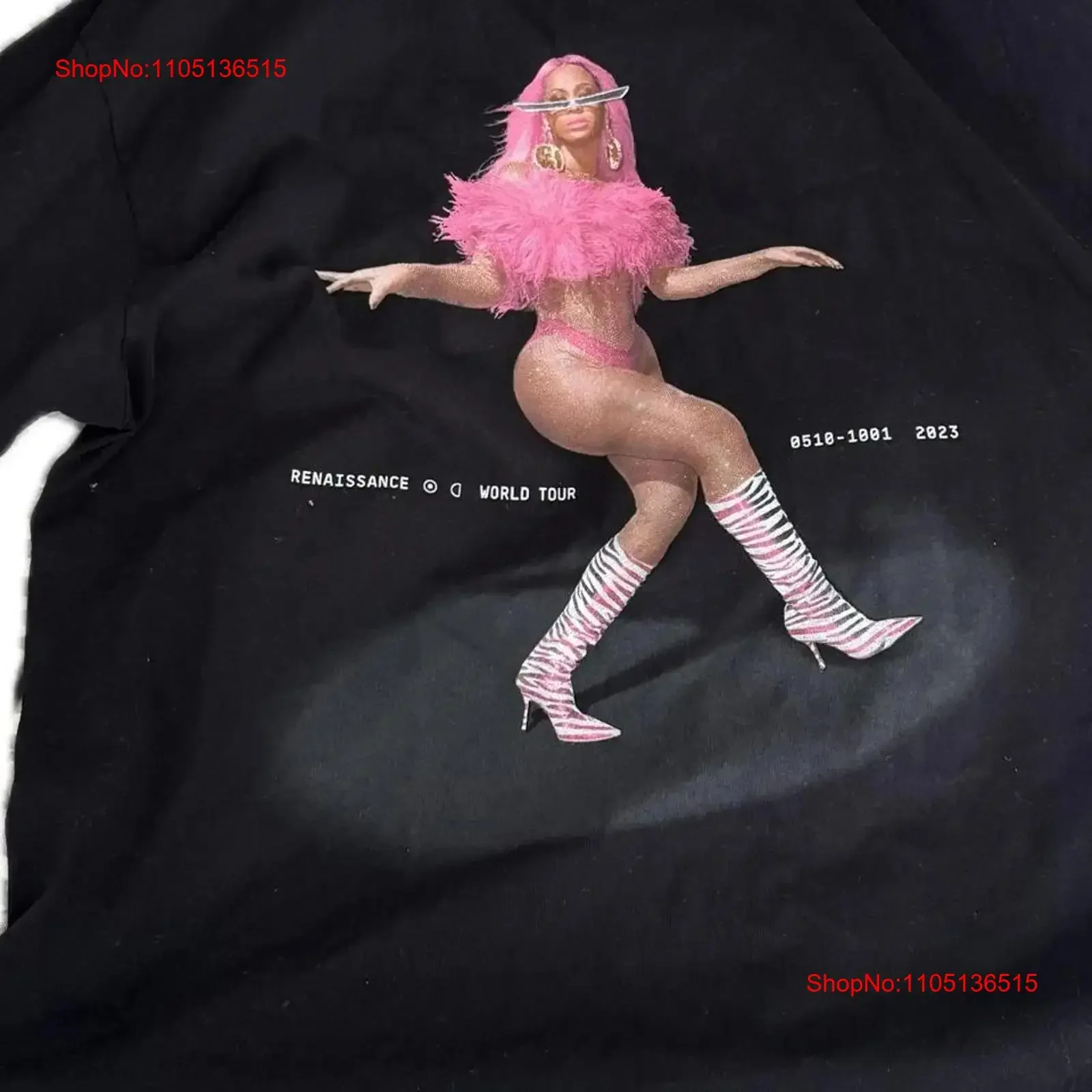 بيونسيه سنة عصر النهضة جولة حول العالم أسود تي شيرت vtg خمر غسلها أوم للجنسين الشارع الشهير لينة مصمم الملابس عادية