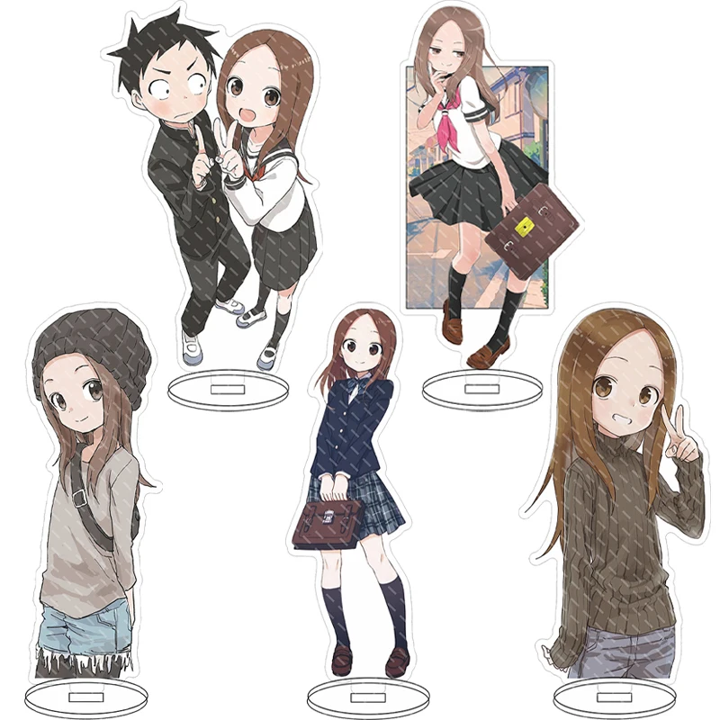 Figurine Anime 16CM Teasing Master Takagi-san Nishikata Takagi Cos, support en acrylique, ornements, cadeaux de noël mignons