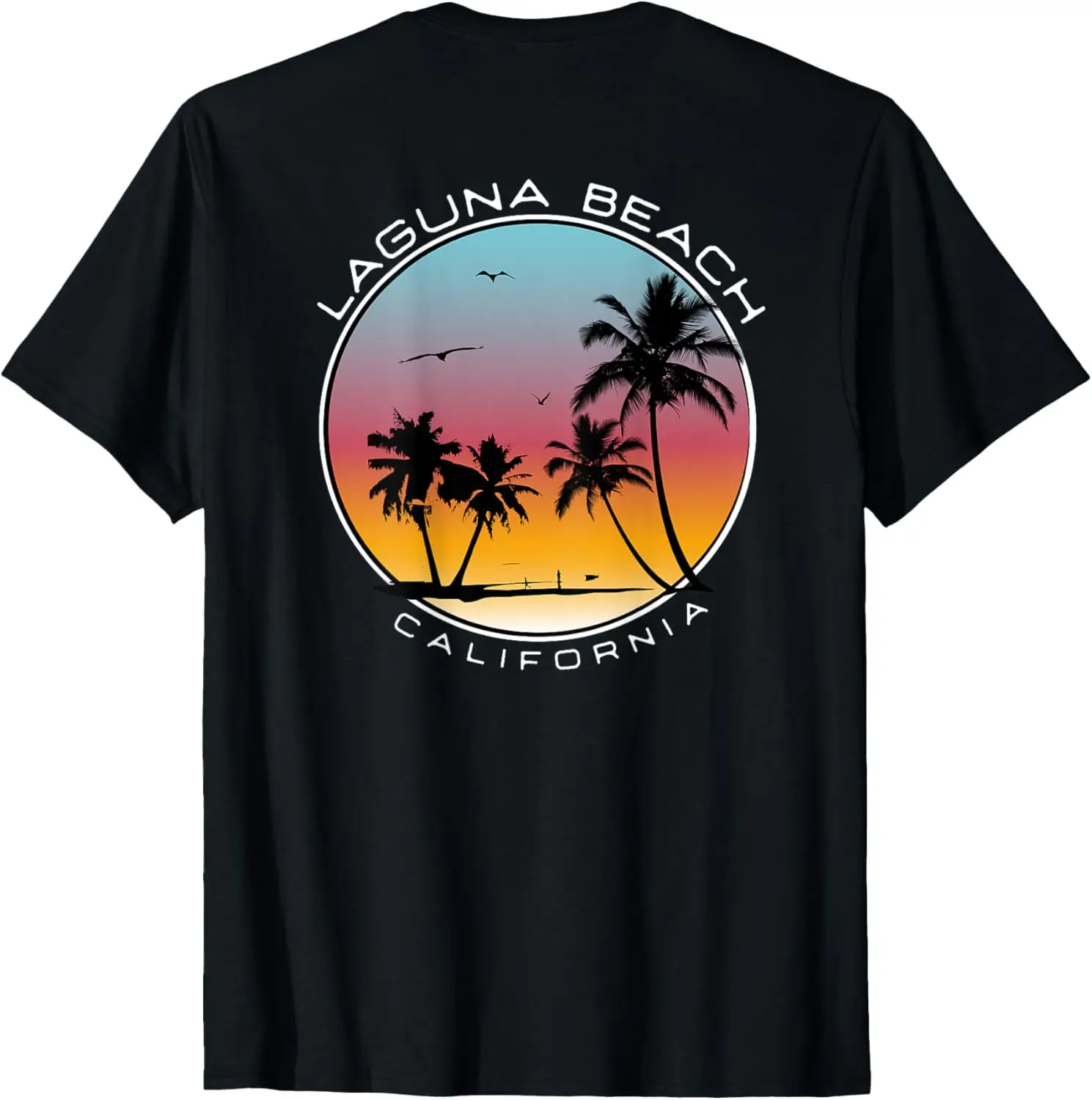 Laguna Beach California Sunset Circle T-Shirt