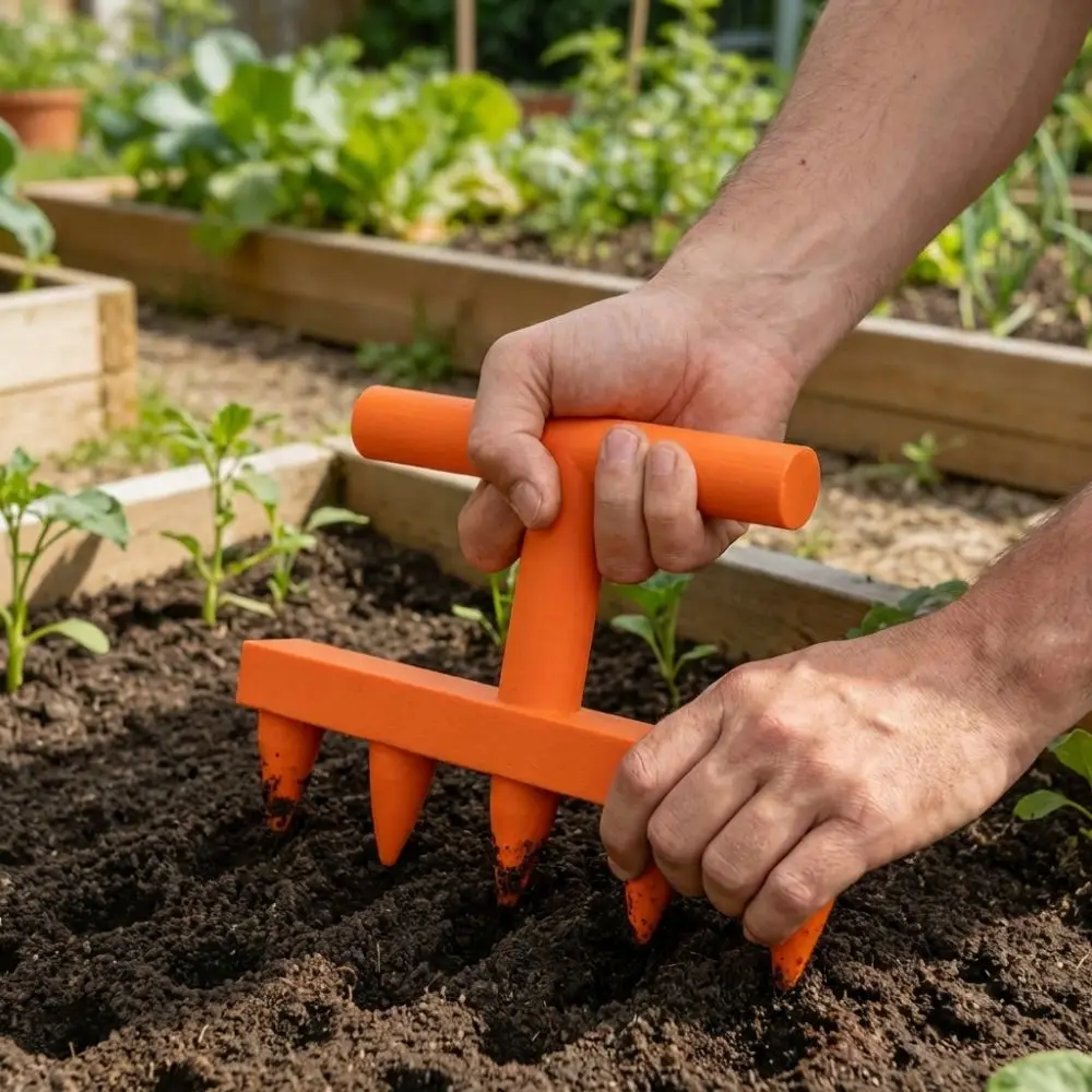 Plastic 5-Prong Handheld Sowing Tool Soil Hole Drilling  Planting Tool Manual Fast Even Time-Saving Spreader Planter Gard