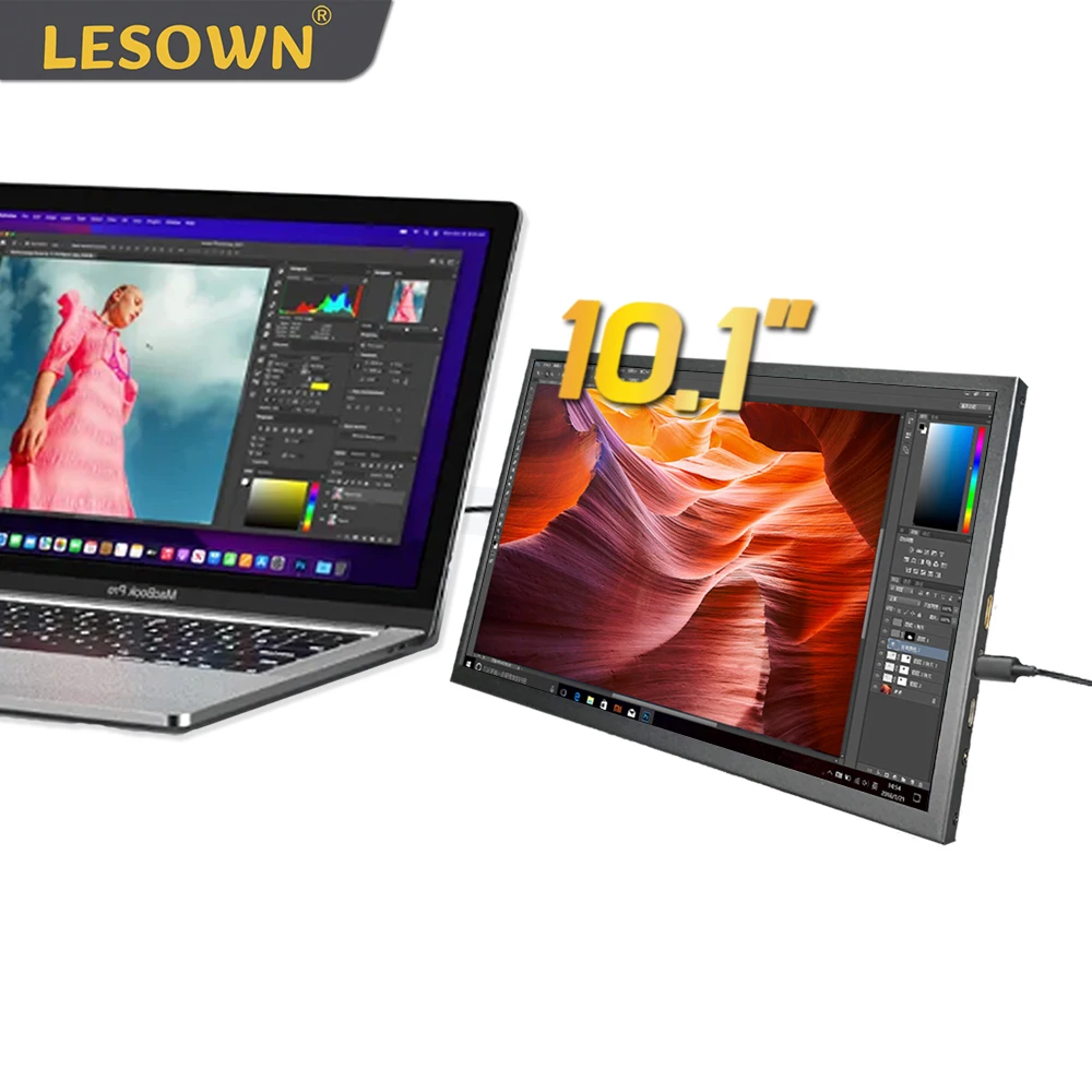 

LESOWN Portable 10.1 inch 2.5K 2560x1600 IPS 92%sRGB Small Laptop Display for Computer Phone Xbox PS4 USB C HDMI Gaming Monitor