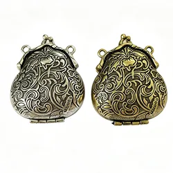 1pc 43x53mm,hole:2.5mm Tibetan silver two holes flower locket charm G1708