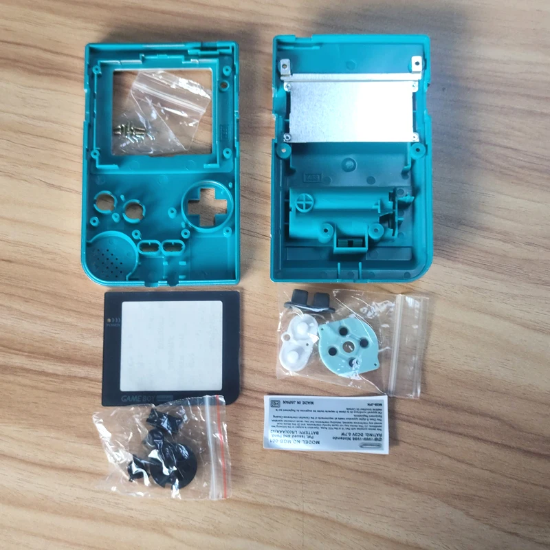 Silver Plastic Full Shell Cover Case for Nintend GBP Gameboy Pocket Housing With Buttons  Mirror Conductive Sheet Sticker Screws
