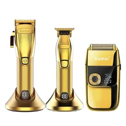 Kemei Professional Hair Trimmer for Men Electric Shaver Beard & Hair Clipper Rechargeable Haircut Machine for Barber Salon Home