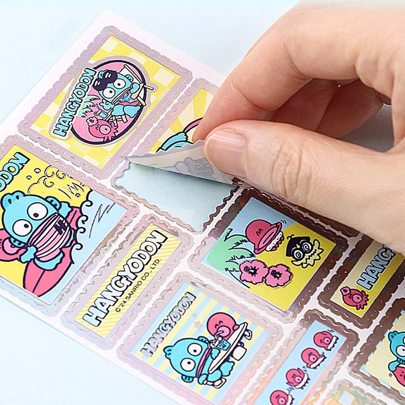 Imagem -04 - Sanrio Hangydon Stamp Papelaria Adesivos Pacotes de Peixe Palhaço Decoração Criativa para Estudante 20 Pcs