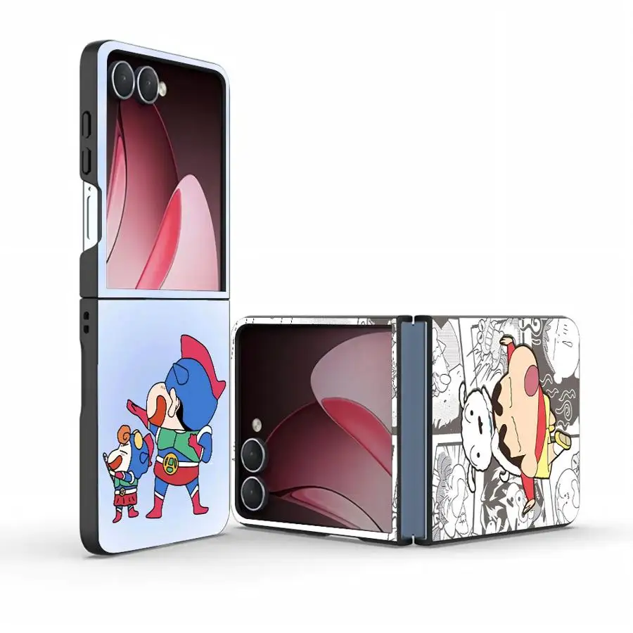 Crayons Shin-chans Family Phone Cover Case for Samsung Galaxy Z Flip 8 ZFlip8 Z Flip4 ZFlip7 FE Z Flip 7 6 5 4 Z Flip6 Z Flip5
