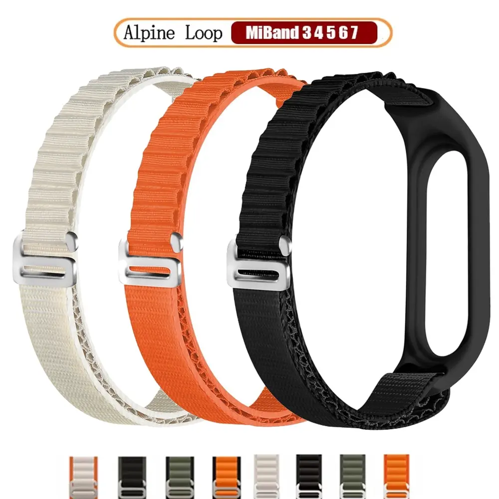 

Alpine Loop for Xiaomi Mi Band 4 6 7 5 Strap Wristband Smartwatch Accessories Sport Nylon Replacement Bracelet Miband4 5 3 Band