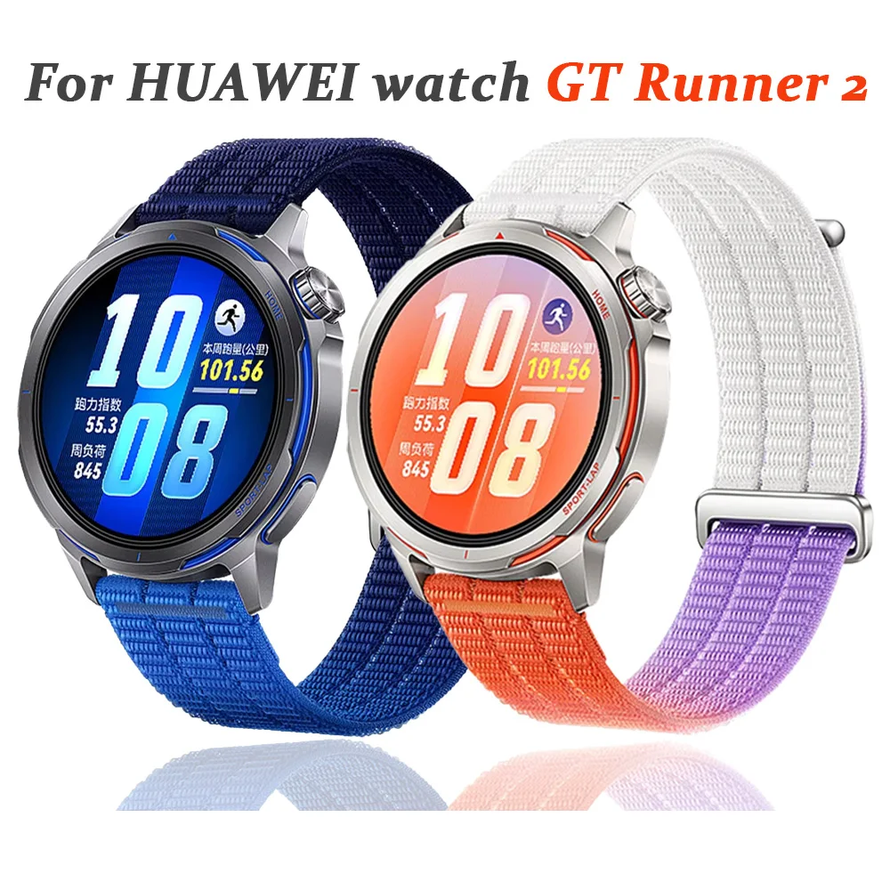 Pulseira Esportiva para Relógio HUAWEI GT Runner 2, Pulseira Substituta Respirável de Nylon para Relógio de 20/22mm