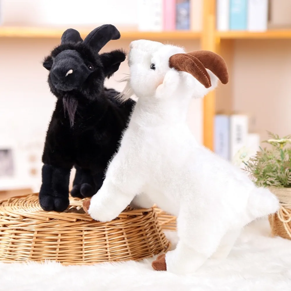 

Cute 18/30cm Baby Goat Plush Doll Horned Sheep PP Cotton Doll Toys Fluffy Soft Baby Goat Keychain Birthday Gift