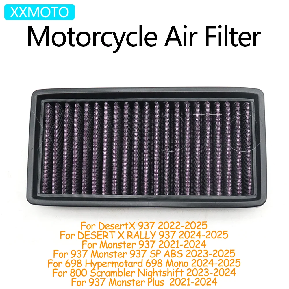 Filtro de Aire para Motocicleta Ducati 937 698 800 DesertX RALLY Monster 937 SP ABS Hypermotard 698 Scrambler, Sistema de Limpieza de Admisión