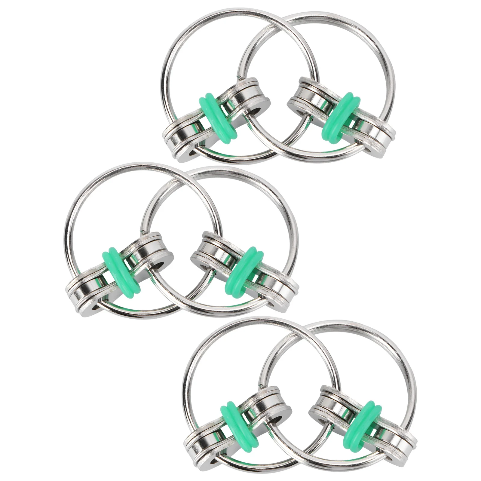 3Pcs Anxiety Relief Metal - Key Ring Stress Relaxation Chain Stimulator Creativity Developing