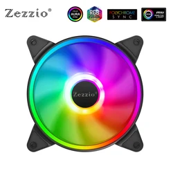 Zezzio ZF-140 Case Fan 140mm CPU Cooler AURA SYNC 5V 3PIN ARGB PWM Silence Cooling Fan Computer Case Radiator Cooles Fans