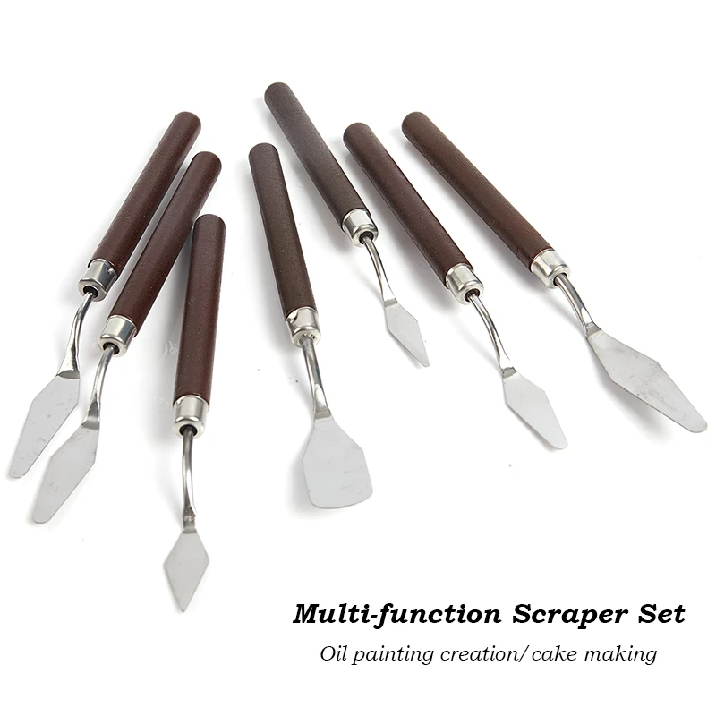 7Pcs/Set Stainless Steel Oil Painting Knives Oil Painting Scraper Art Tools