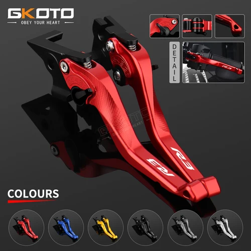 Para Yamaha YZFR3 YZF-R3 R3 2022 2021 2020 2019 2018 2017 2016 2015 motocicletas CNC palancas de embrague de freno cortas ajustables de aluminio