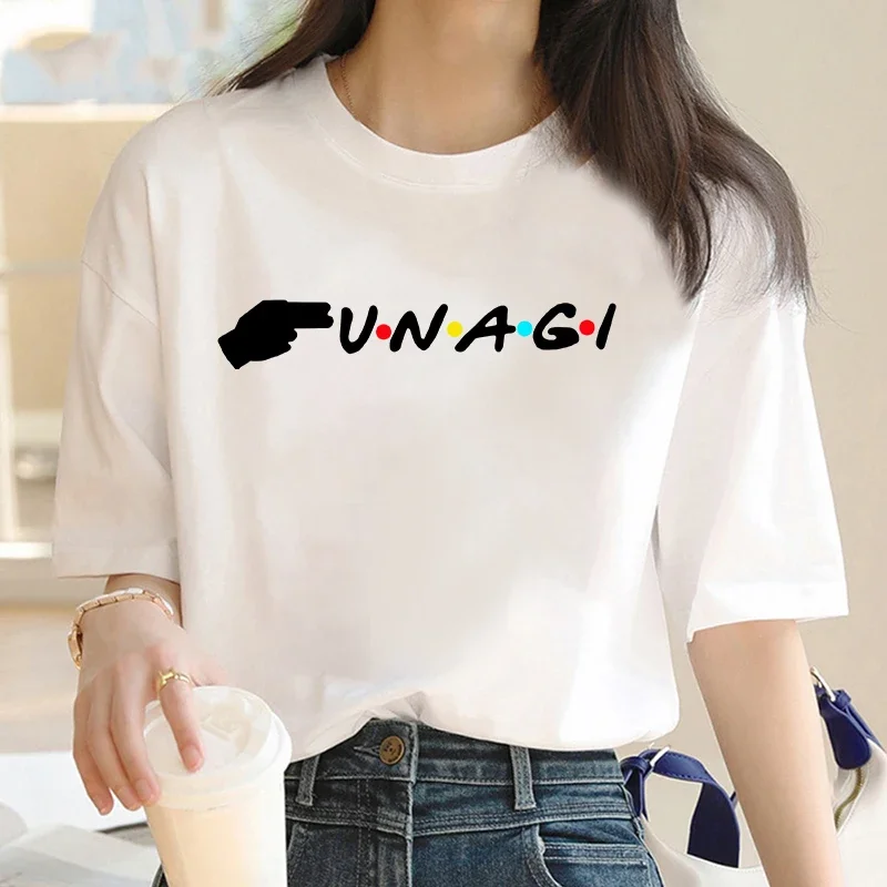 Ladies T-shirt with spotted eel pattern suitable for female friends TV show styleHarajuku summer design street fashion
