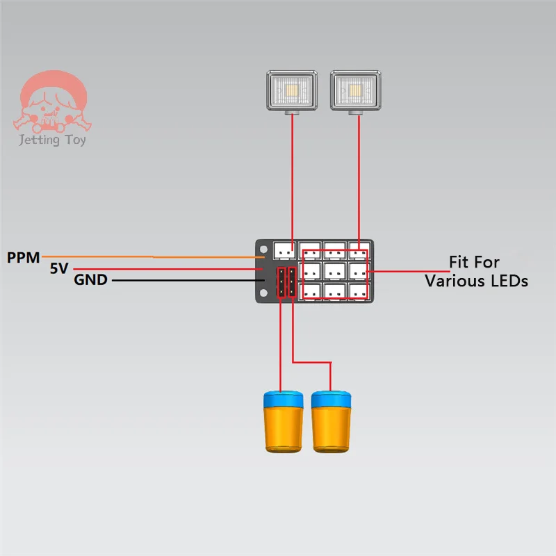 Light System Expansion Board PH2.0 Expansion Module For Tamiya 1/14 RC Truck Scania Actros 1/10 RC Crawler