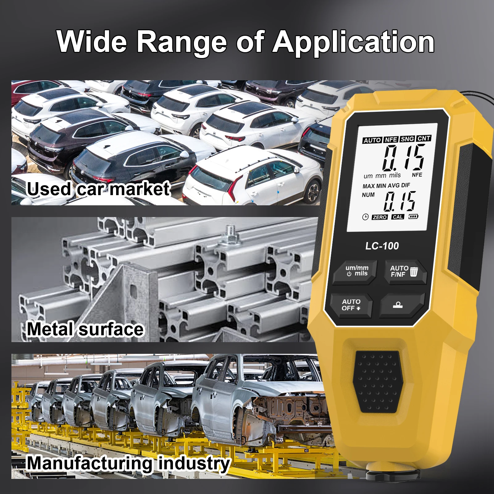 Paint Thickness Gauge - Boya Kalınlık Ölçer Fe/NFe 0-2000um Araba