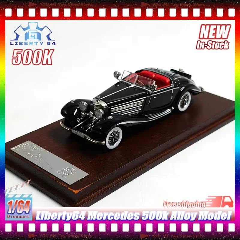 

1:64 New Liberty64 Mercedes 500k Simulated Alloy Diecast Car Model Vintage Classic Collectible Desktop Decoration For Collectors