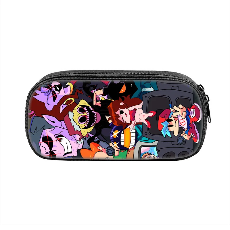 حقيبة صندوق أقلام الرسوم المتحركة Frida Nigh Funkin للطلاب ذات سعة كبيرة ومستلزمات مدرسية بسحاب