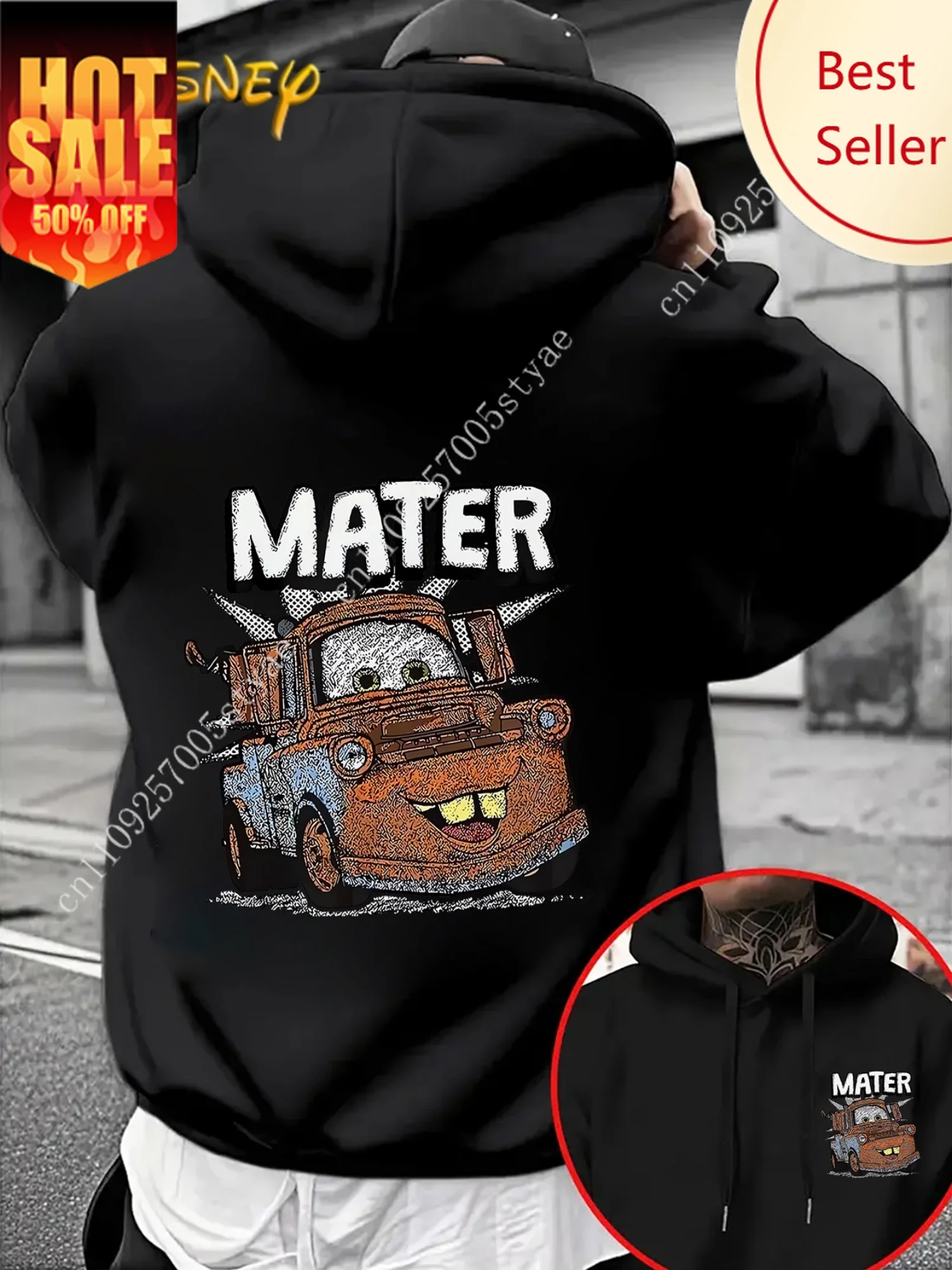 

Disney's Cars Mater Pattern Men's Hoodie Autumn Winter Casual Unisex Pullover Sweatshirt Tracksuit Clothing Hoody Oversized