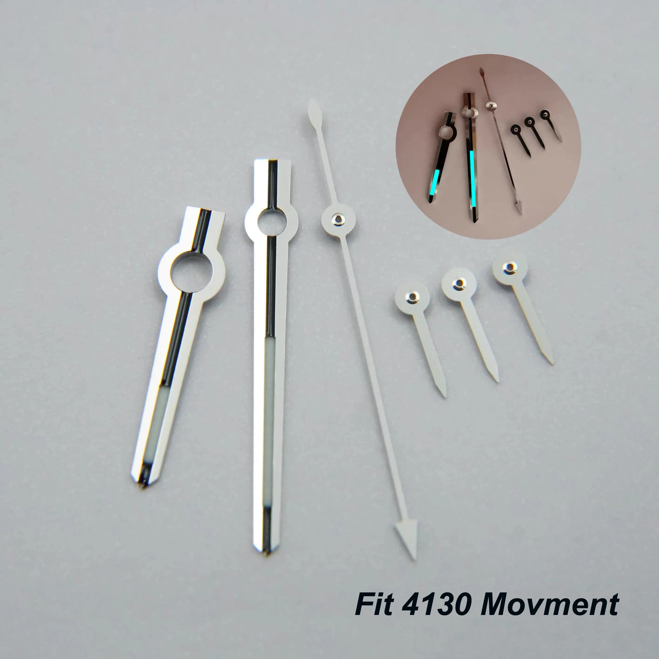 

New 4130 Watch Hands Blue Luminous Six Pointers 4131 Hands Needle for RLX Day-T-ona Series 4130 4131 Movement Parts