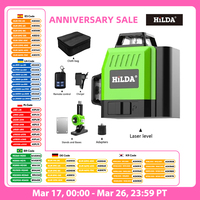 HILDA Laser Level Mini 12 Lines 3D Self-Leveling 360 Horizontal And Vertical Cross Super Powerful Green Portable Laser Beam Line