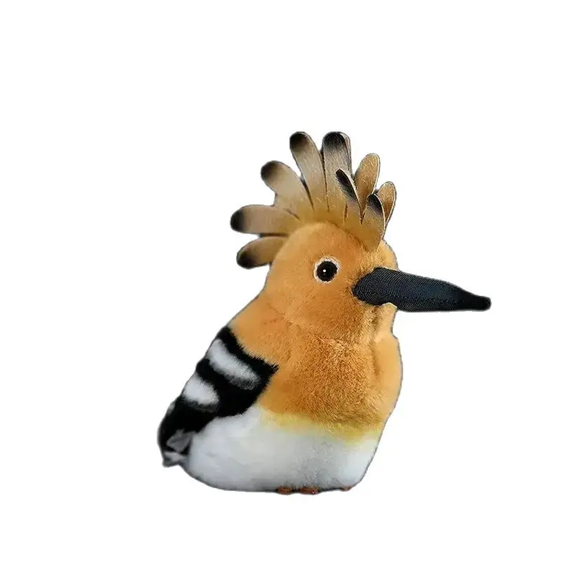 New Common Hoopoe Plush Toy Cute Birds Woodpecker Plushie Titmouse Peluche Lifelike Stuffed Animals Simulation Doll Gift